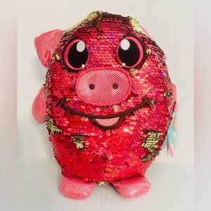 Shimmeez Polly Pig Reversible Sequined Plush
